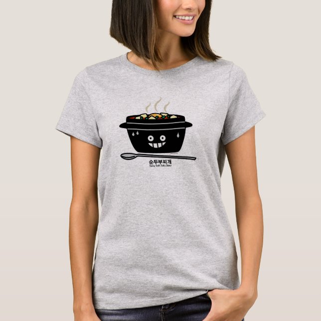 Koreansk Spicy soft Tofu Stew soppa Sundubu jigae T Shirt (Framsida)