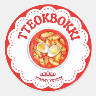 Koreansk Tteokbokki-dekal | Söt K-matsrund etikett