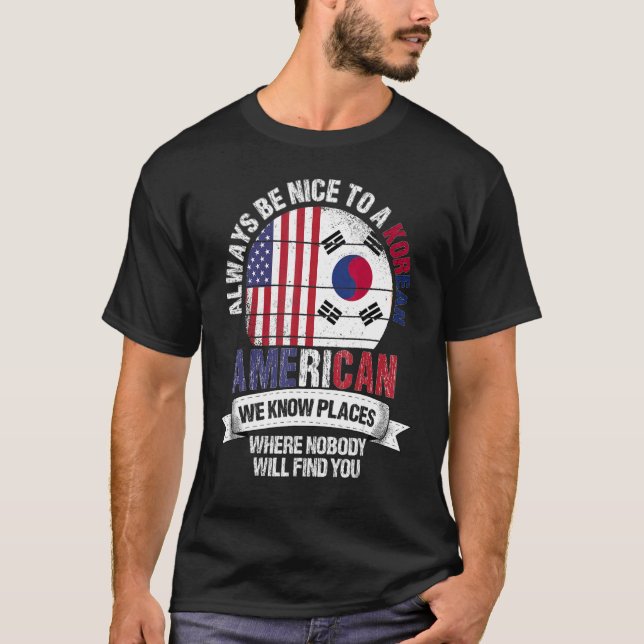 Koreanska Amerikanska Vi känner Ställen där Sydkor T Shirt (Framsida)