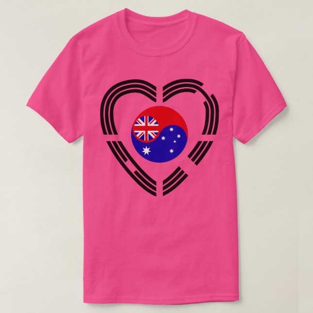 Koreanska australiska multinationella patriot Flag T Shirt (Design framsida)