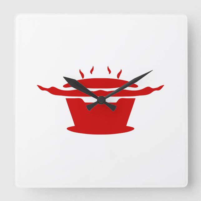 Koreanska BBQ (고 기 구 이)-tecken Fyrkantig Klocka (Framsida)