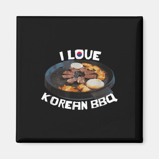 Koreanska Bbq Älskare _ Funny Asian Barbecue Magnet (Framsidan)