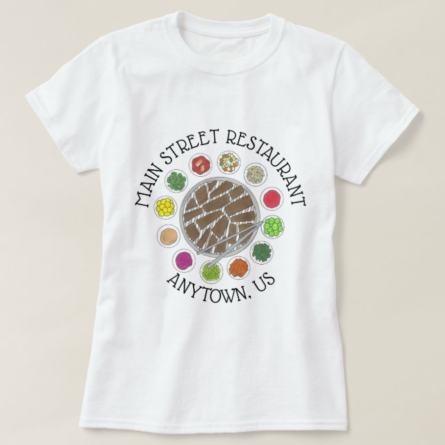 Koreanska BBQ Barbecue Barbeque Food Restaurant T Shirt (Design framsida)