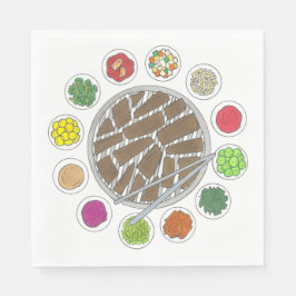 Koreanska BBQ Barbecue Roast Bulgogi Banchan Food Pappersservett