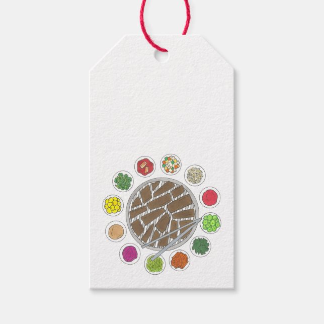 Koreanska BBQ Barbecue Roast Bulgogi Banchan Food Presentetikett (Framsidan)