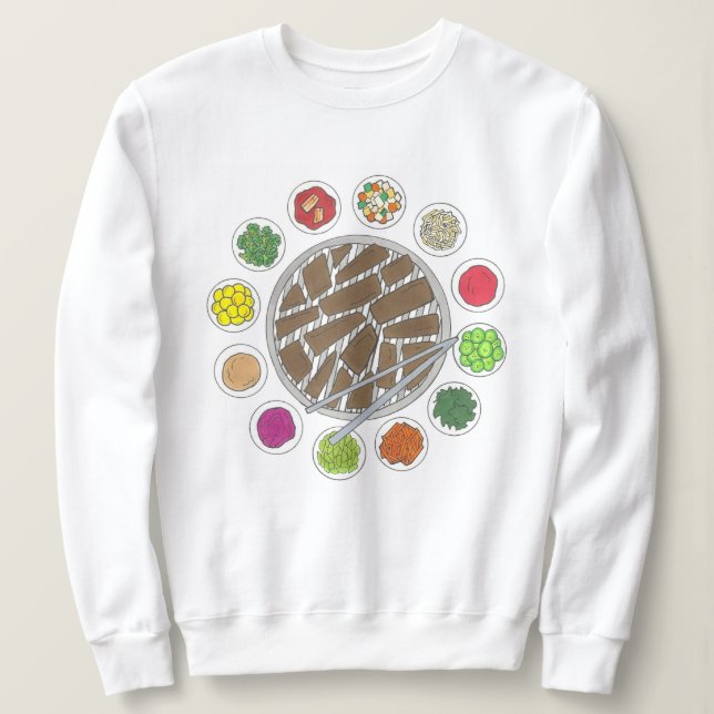 Koreanska BBQ Barbecue Roast Bulgogi Banchan Food T Shirt (Design framsida)
