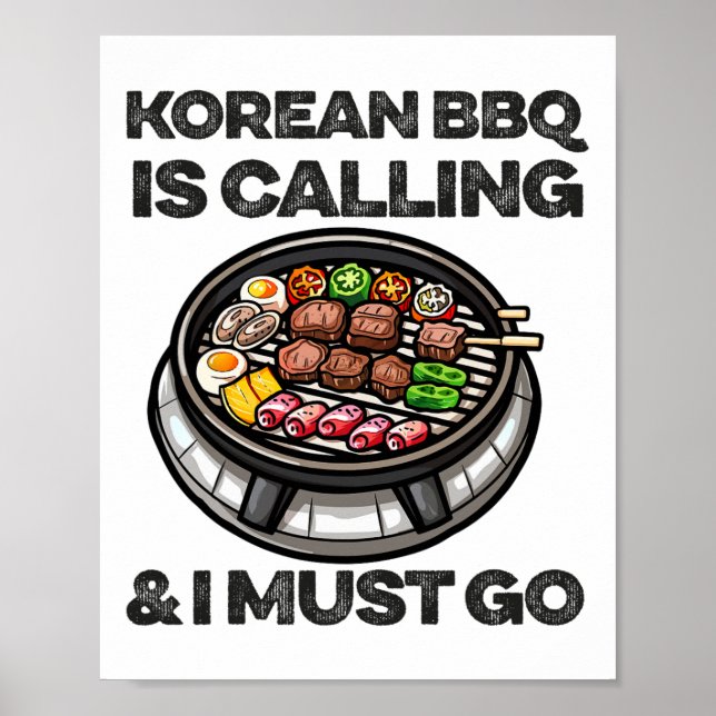 Koreanska Bbq Funny koreansk Byrbecue Food Älskare Poster (Framsidan)