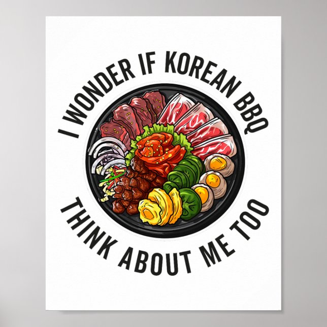 Koreanska Bbq Funny koreansk Byrbecue Food Älskare Poster (Framsidan)