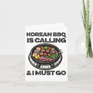 Koreanska Bbq Funny Koreanska Barbecue Food Älskar Kort
