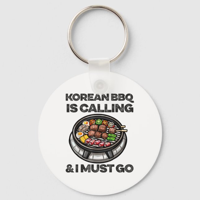 Koreanska Bbq Funny Koreanska Barbecue Food Älskar Nyckelring (Framsida)