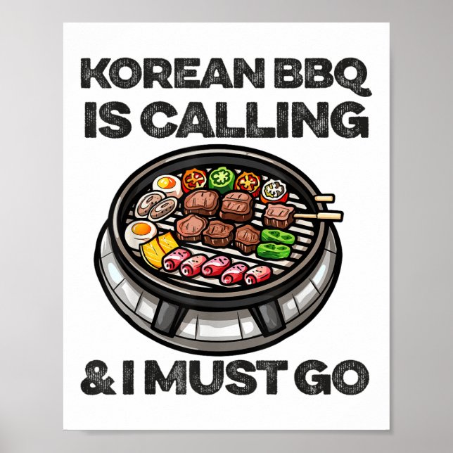 Koreanska Bbq Funny Koreanska Barbecue Food Älskar Poster (Framsidan)