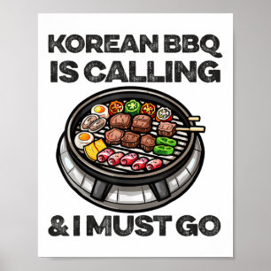 Koreanska Bbq Funny Koreanska Barbecue Food Älskar Poster