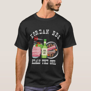 Koreanska Bbq och Soju heals Soul Funny koreanska T Shirt