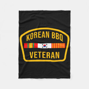 Koreanska Bbq Veteran Funny Food Älskare Gym Cvärm Fleecefilt