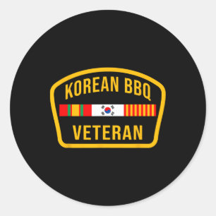 Koreanska Bbq Veteran Funny Food Älskare Gym Cvärm Runt Klistermärke