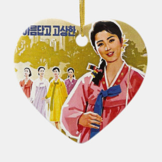 Koreanska Dam Wearing Hanbok Ceramic Ornament