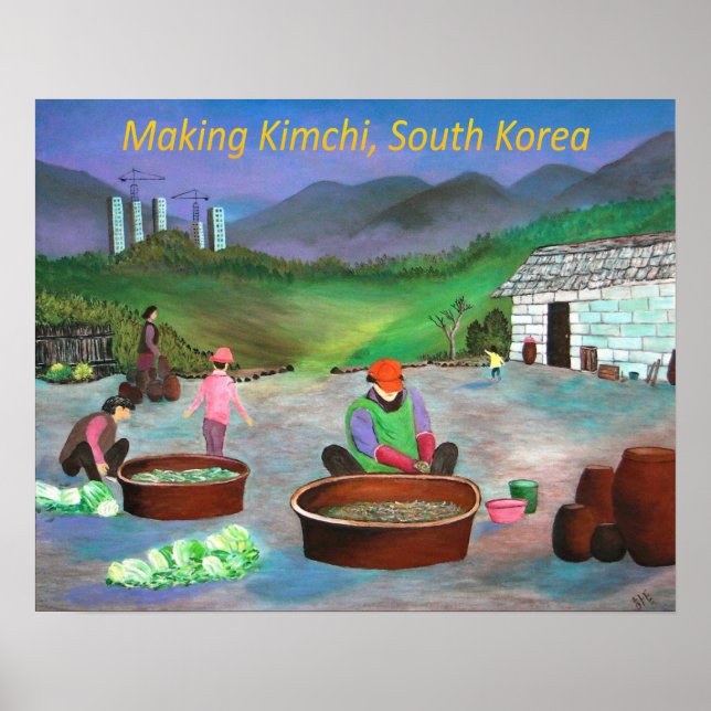 Koreanska familjen Skapar Kimchi 김 치 Poster (Framsidan)
