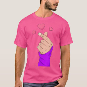 Koreanska Finger Heart K-pop Merchandise Girls K-D T Shirt