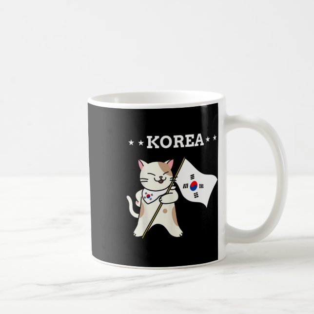 Koreanska Flagga och Kat Sydkorea Kaffemugg (Höger)