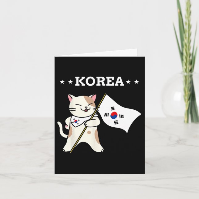 Koreanska Flagga och Kat Sydkorea Kort (Framsida)