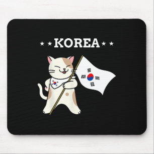 Koreanska Flagga och Kat Sydkorea Musmatta