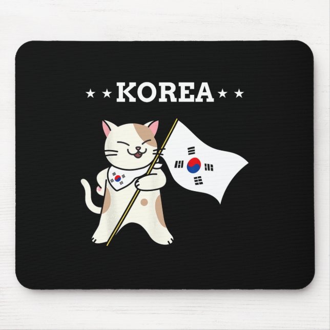 Koreanska Flagga och Kat Sydkorea Musmatta (Framsidan)