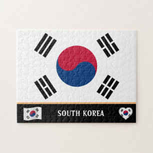 Koreanska Flagga och koreanska land / Sydkorea Pussel