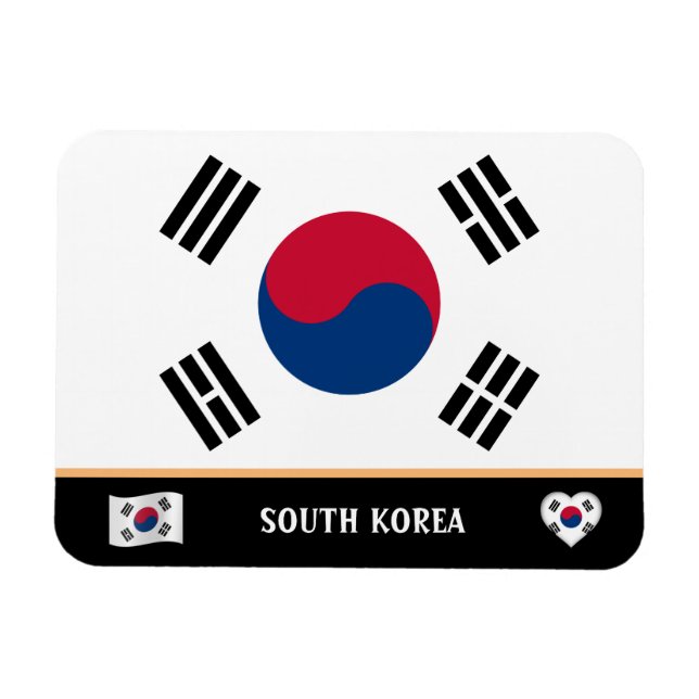 Koreanska Flagga- och koreanska resor land / Sydko Magnet (Horisontell)