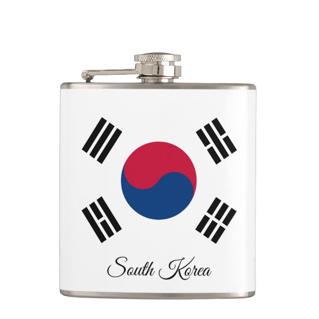Koreanska Flagga och resor Sydkorea/sportfantaster Fickplunta (Framsidan)