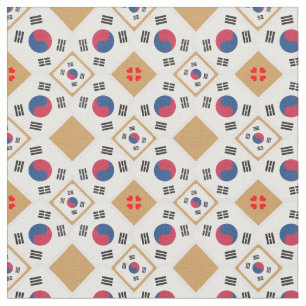 Koreanska Flagga och Sydkorea Trendig Fabric mode Tyg