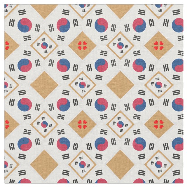 Koreanska Flagga och Sydkorea Trendig Fabric mode Tyg (Närbild)