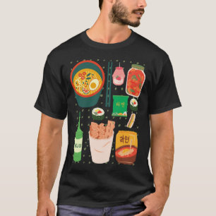 Koreanska Food Tsirt Tee Shirts Godhet Soju Kimchi