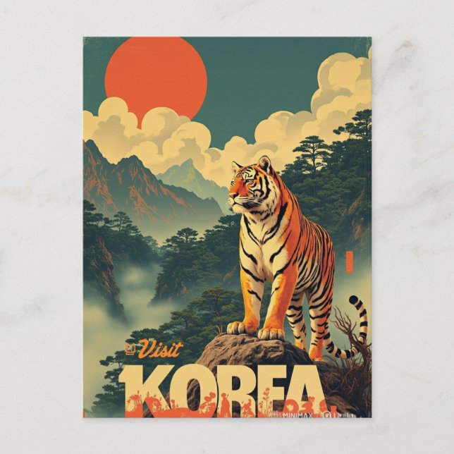 Koreanska Guardian Tiger Vykort (Framsida)