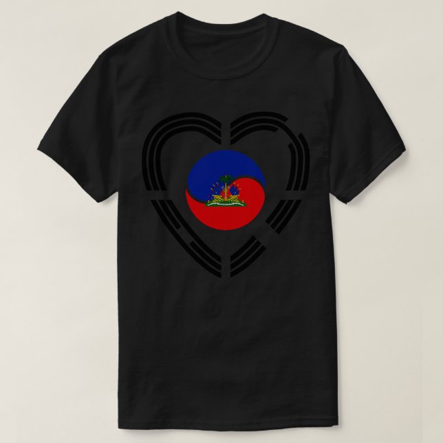 Koreanska haitiska multinationella patriot Flagga  T Shirt (Design framsida)