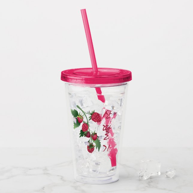 Koreanska hallonbär take away mugg (Framsida Ice)