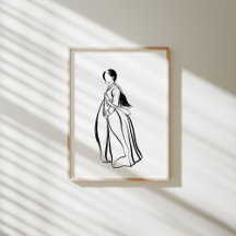 Koreanska hanbokvinnan med Norigae Bläck Poster