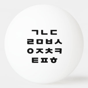 Koreanska Hangul Alphabet Pingisboll