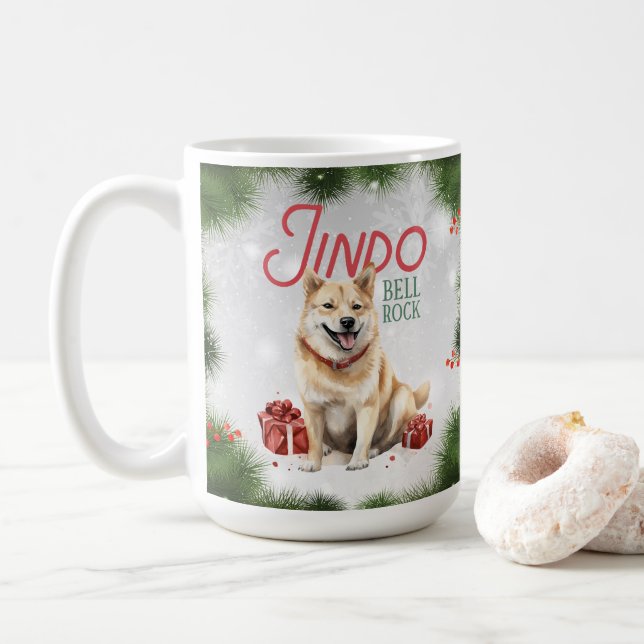 Koreanska Jindo Hund Pun-julkaffe Mugg (Med munk)