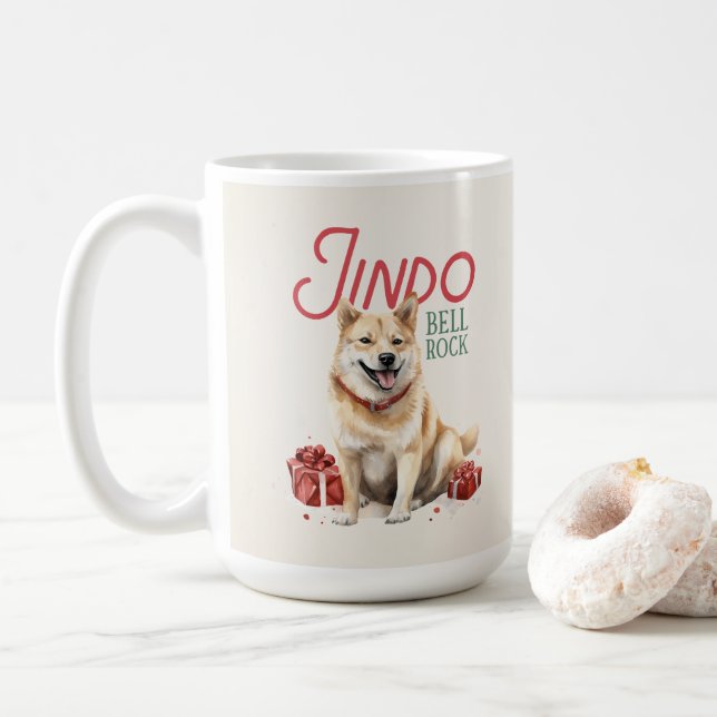Koreanska Jindo Hund Pun-julkaffe Mugg (Med munk)