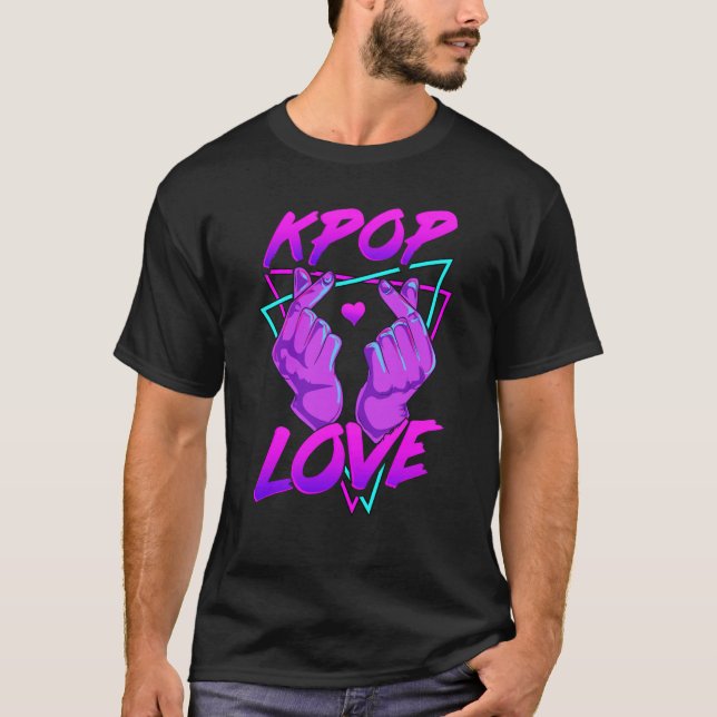 Koreanska Kärlekstecken K POP Kärlekshänder T Shirt (Framsida)