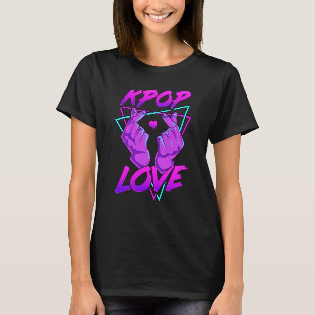 Koreanska kärlekstecken K POP Kärlekshänder T Shirt (Framsida)