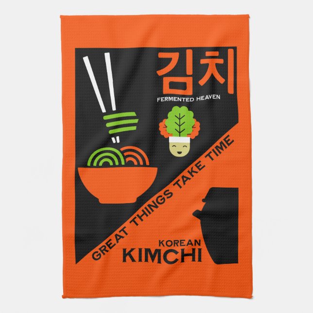 Koreanska Kimchi Kitchen Art Kökshandduk (Vertikal)