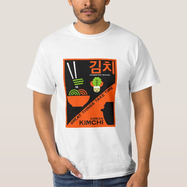 Koreanska Kimchi Kitchen Art T Shirt (Framsida)