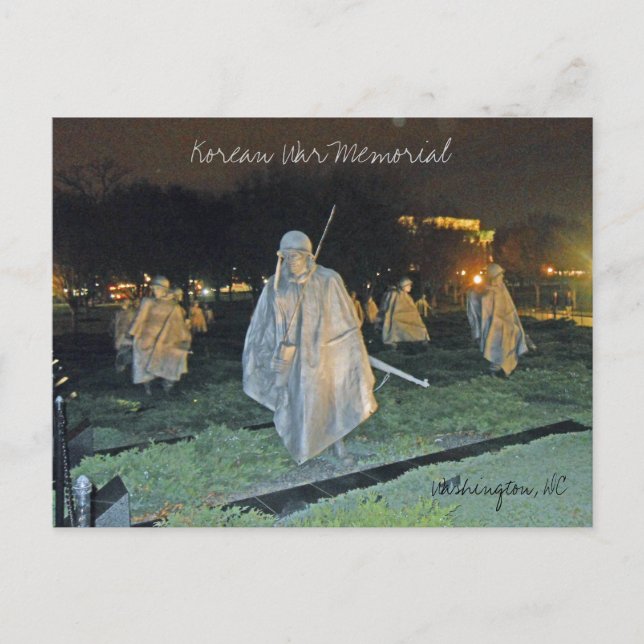 Koreanska Krig Memorial i NattWashington DC 003 Vykort (Framsida)