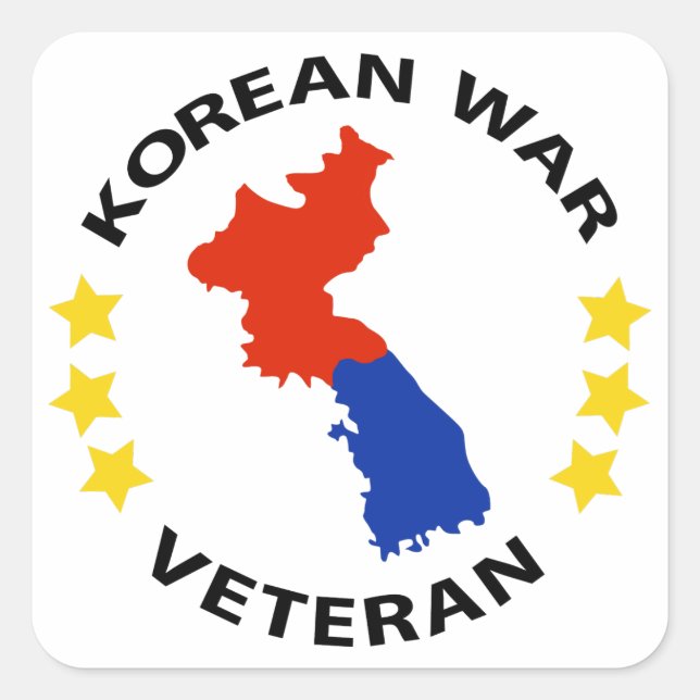 Koreanska Krig veteran Fyrkantigt Klistermärke (Framsida)