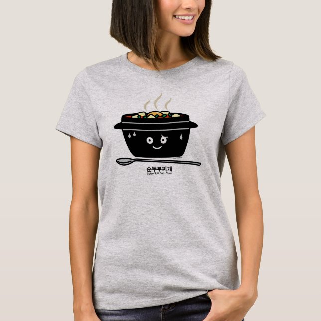 Koreanska kryddiga mjuka jjigae för TofuStewsoppa T Shirt (Framsida)