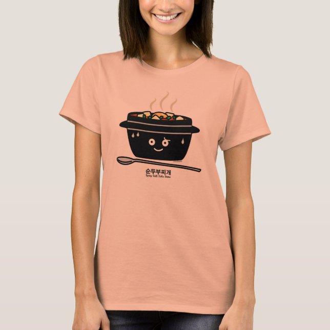 Koreanska kryddiga mjuka jjigae för TofuStewsoppa T Shirt (Framsida)