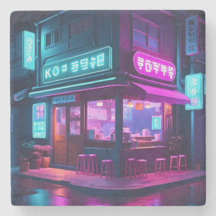 Koreanska Neon Coffee House LoFi Art Stenunderlägg