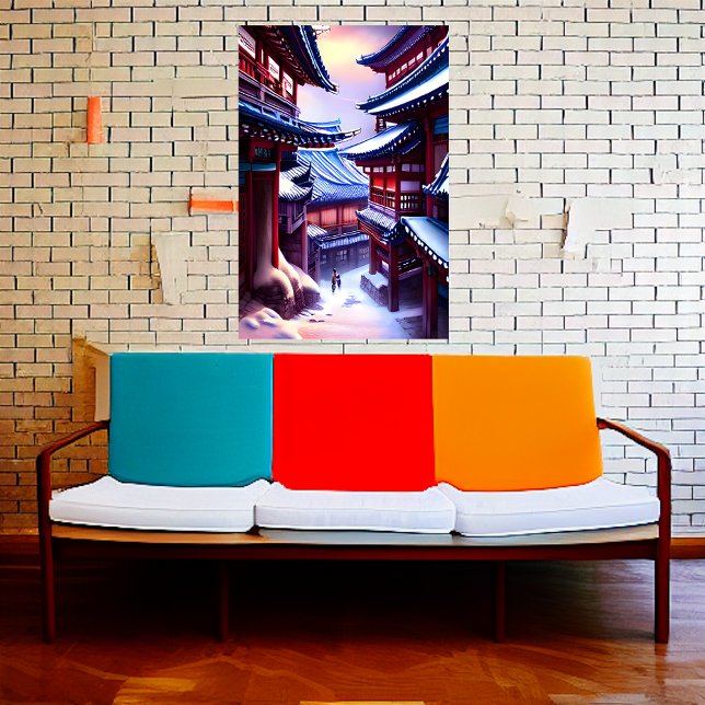 Koreanska på snövintern | AI Art Poster (Skapare uppladdad)