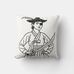 Koreanska Retro Pirat - minimalistisk Hanbok Heroi Kudde